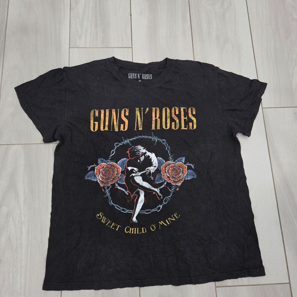 Guns N’ Roses Sweet Child O’ Mine T-Shirt Men’s XL Black 2021 Band Tee